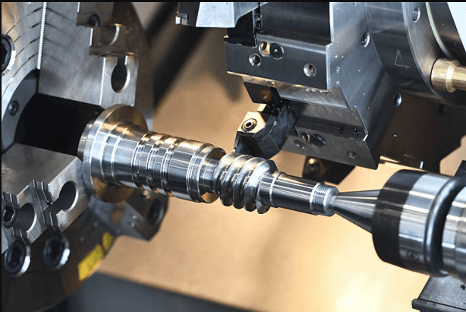 Turning a stepped shaft