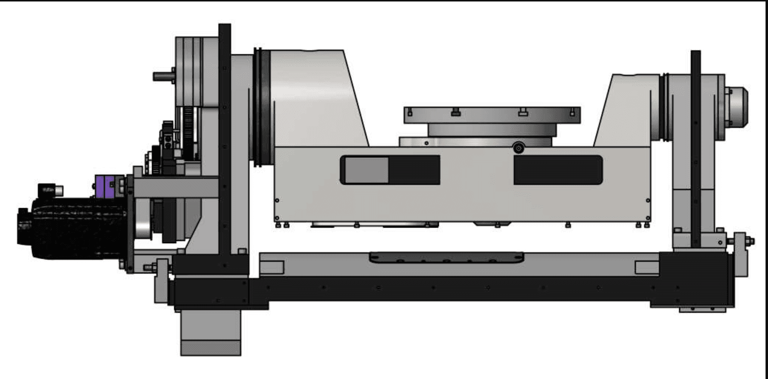 CAD side-view of rotary assembly